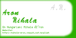 aron mihala business card